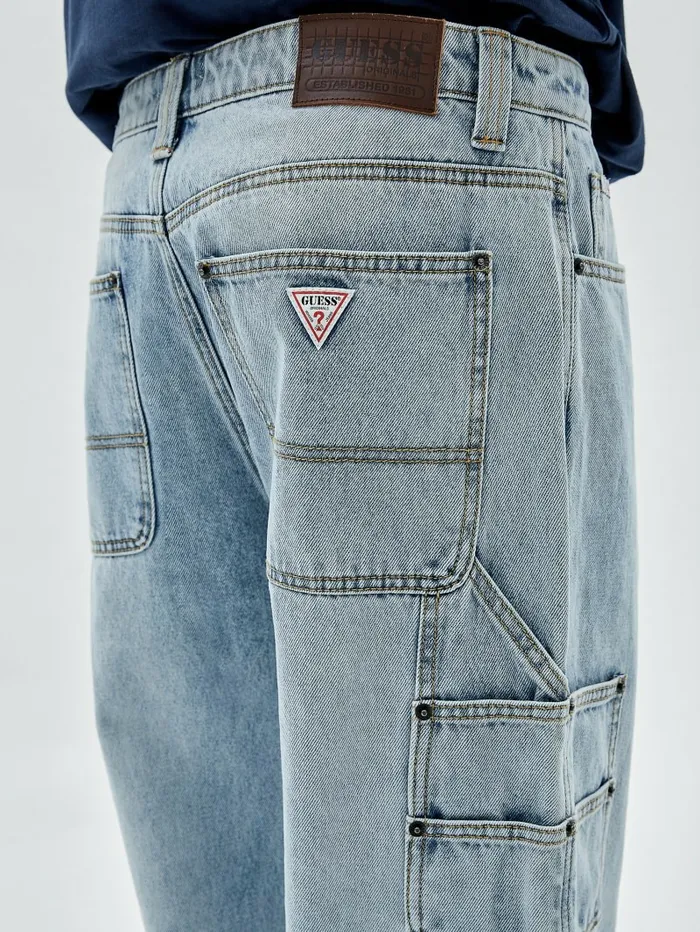 Men GUESS GUESS Originals Kit Carpenter Jeans Go Crest Lt Wash Jeans and Denim