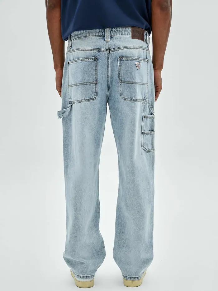 Men GUESS GUESS Originals Kit Carpenter Jeans Go Crest Lt Wash Jeans and Denim