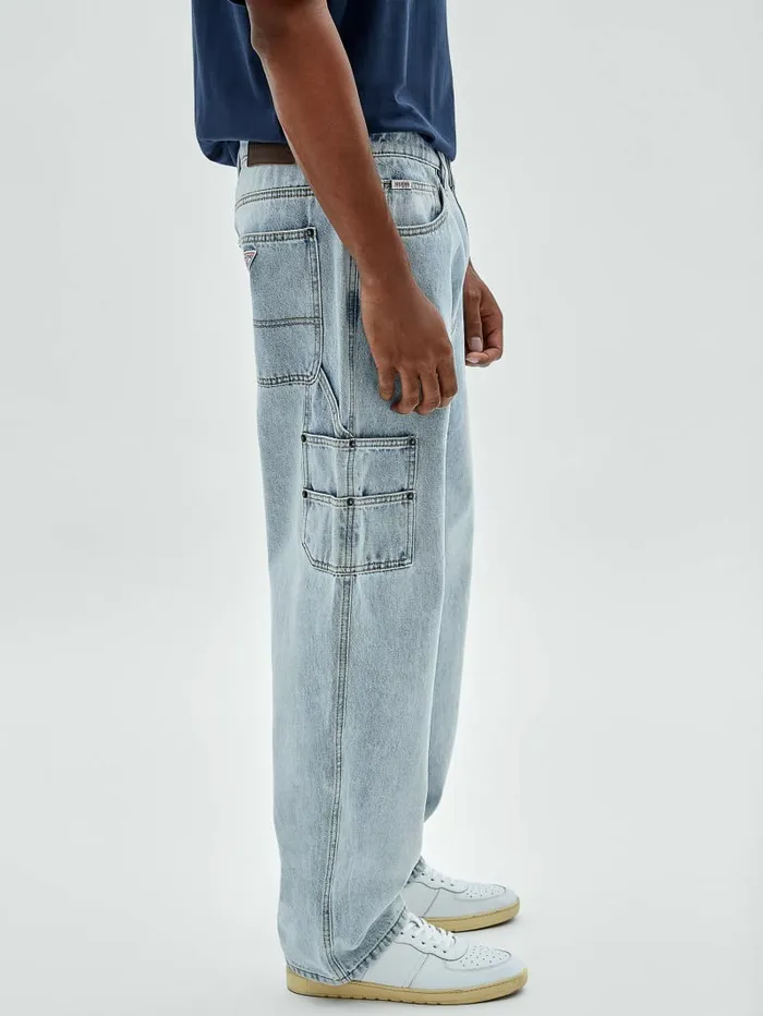 Men GUESS GUESS Originals Kit Carpenter Jeans Go Crest Lt Wash Jeans and Denim