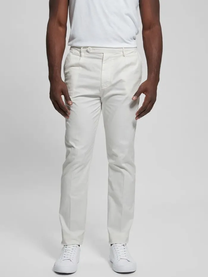 Men GUESS Noah Straight Pants Salt White Pants and Shorts Men GUESS Noah Straight Pants Salt White Pants and Shorts