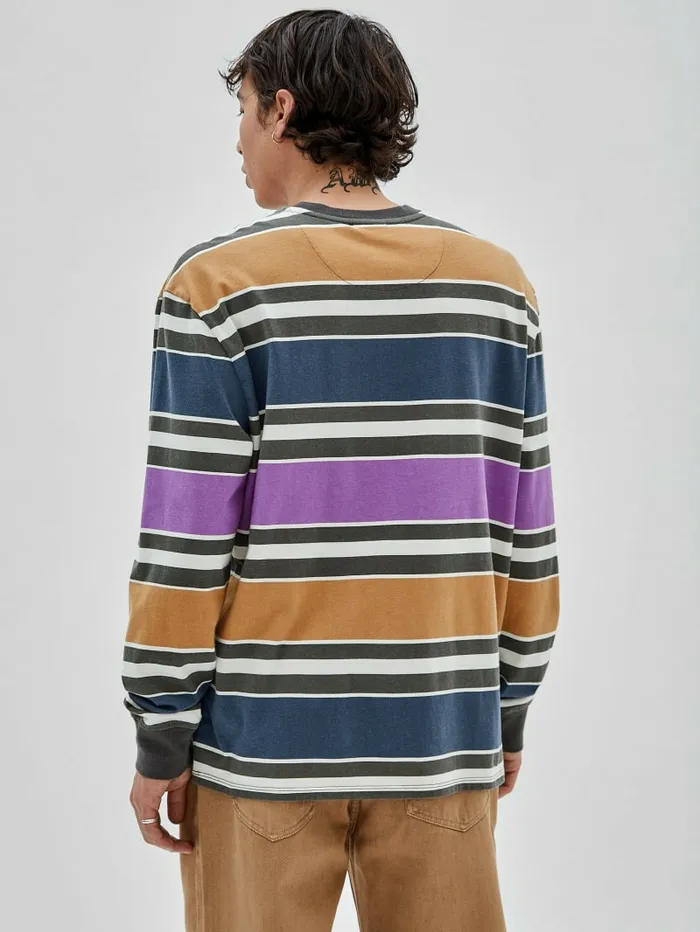 Men GUESS Originals Block Striped Tee Pure White Multi Shirts GUESS
