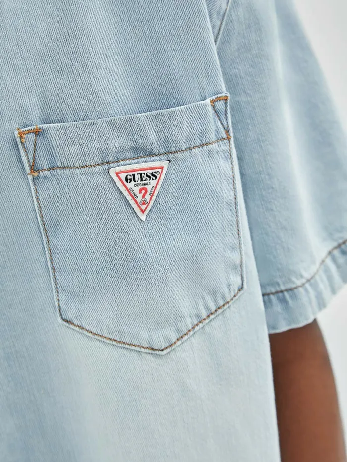 Men GUESS Originals Denim Camp Shirt Go Lt Wash Denim Shirt Shirts GUESS Men GUESS Originals Denim Camp Shirt Go Lt Wash Denim Shirt Shirts GUESS