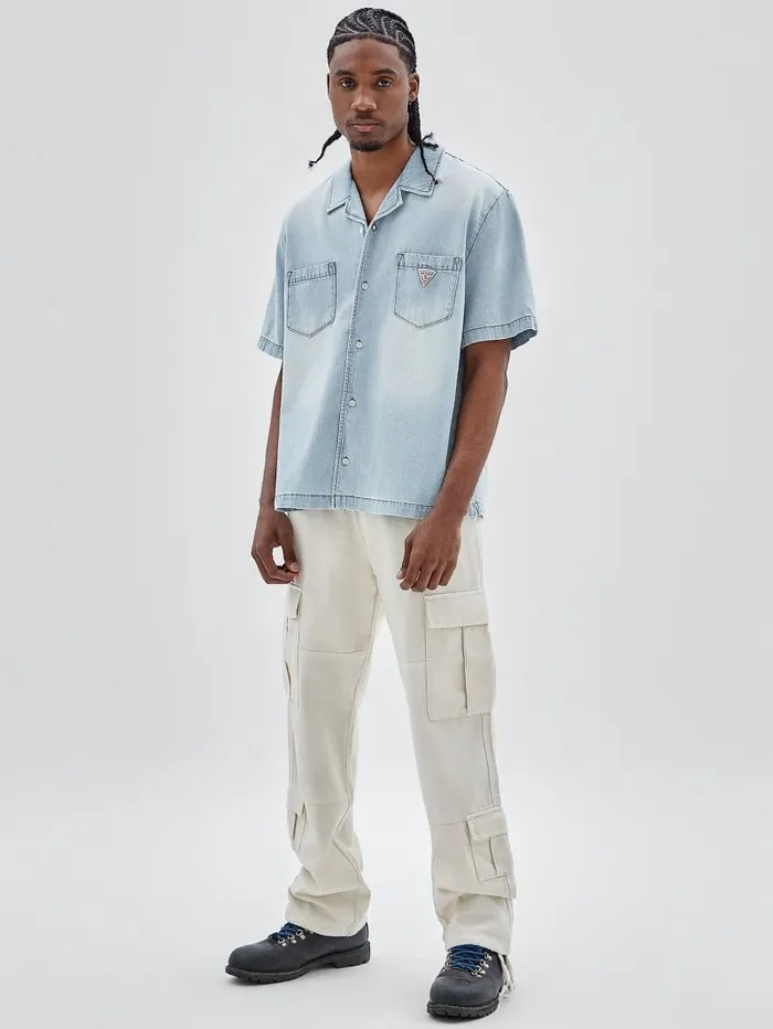 Men GUESS Originals Denim Camp Shirt Go Lt Wash Denim Shirt Shirts GUESS Men GUESS Originals Denim Camp Shirt Go Lt Wash Denim Shirt Shirts GUESS