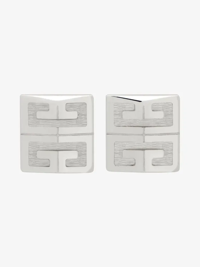 Men Jewelry Givenchy 4G Earrings In Metal Silvery