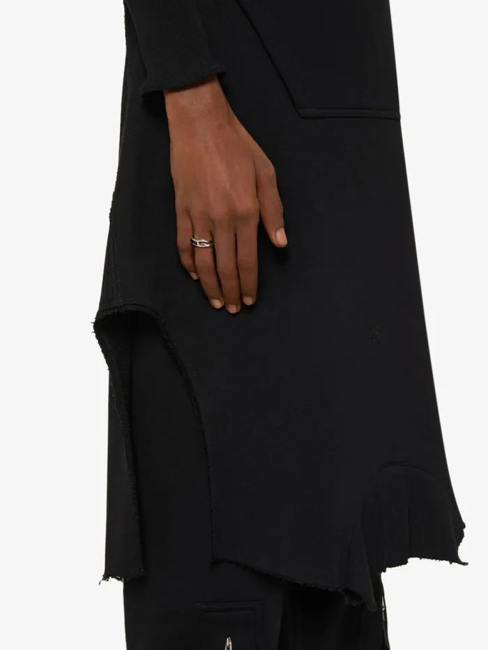 Men Jewelry Givenchy Giv Cut Ring In Metal And Leather Blacksilvery