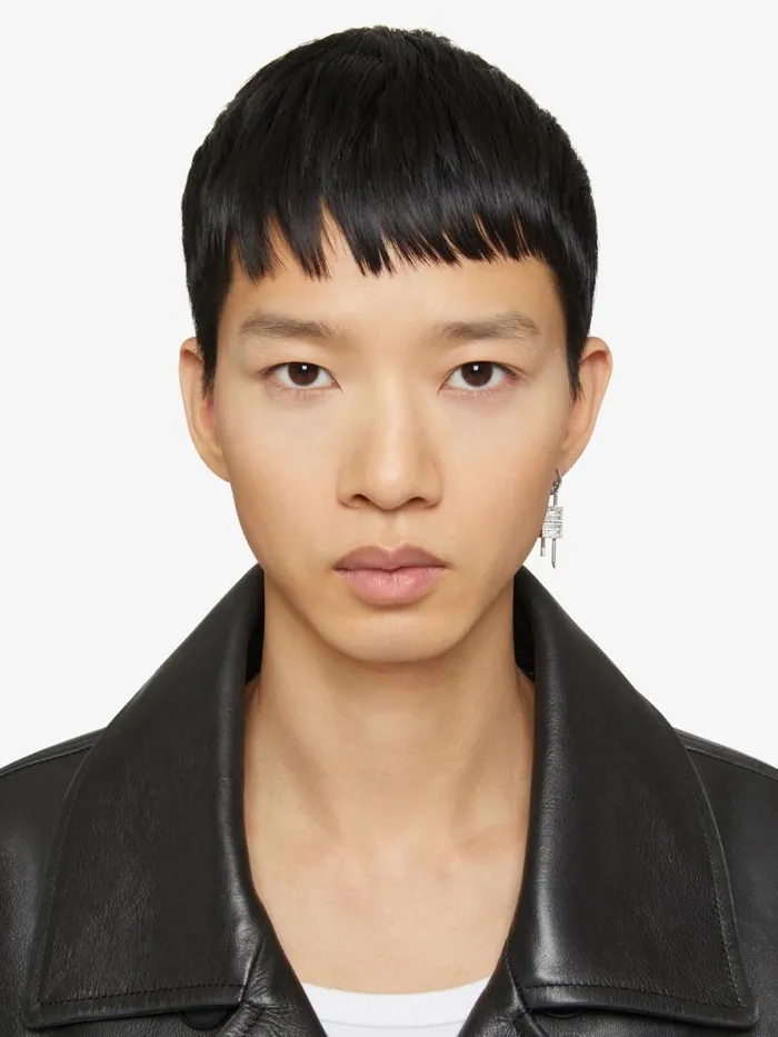 Men Jewelry Givenchy Lock Earring In Metal With Crystals Silvery Men Jewelry Givenchy Lock Earring In Metal With Crystals Silvery