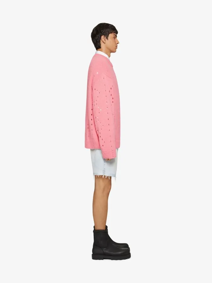 Men Knitwear Givenchy Oversized Sweater In Wool Flamingo