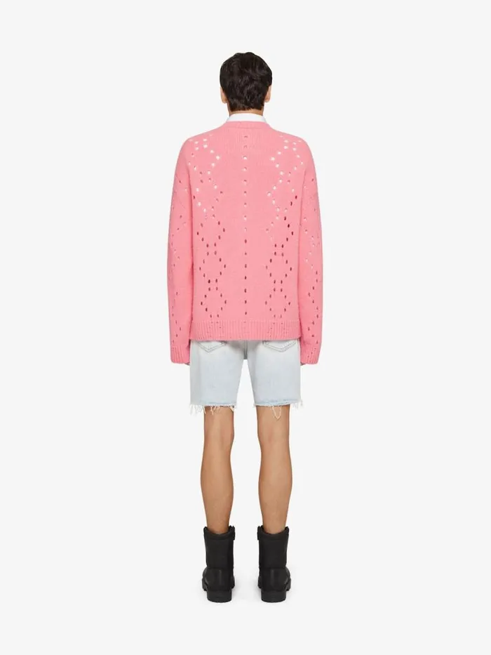 Men Knitwear Givenchy Oversized Sweater In Wool Flamingo