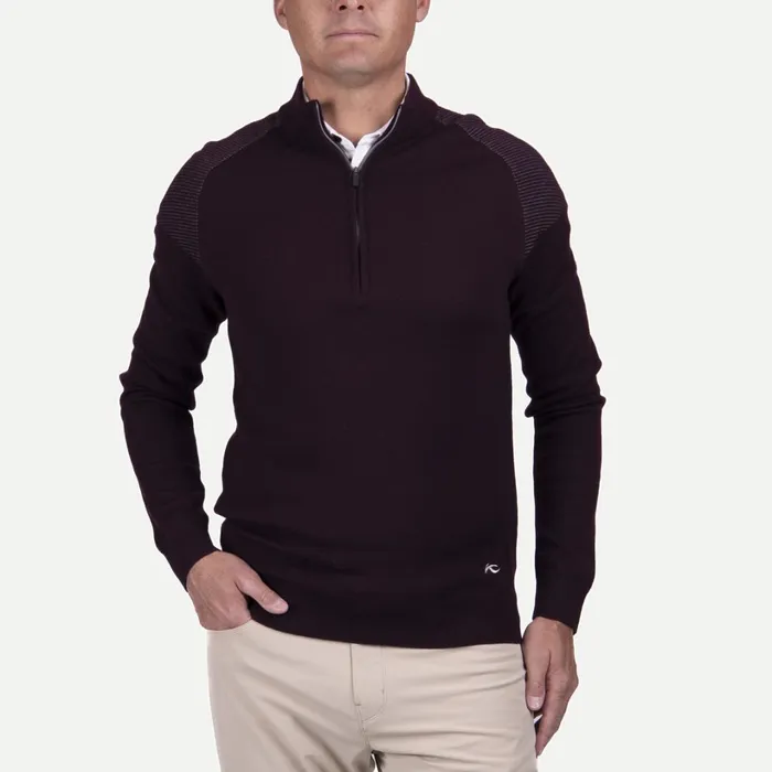 Men Kulm HalfZip 8211 Golf Midlayer HalfZip Pullover Nightshadepewter KJUS Midlayers and Sweaters