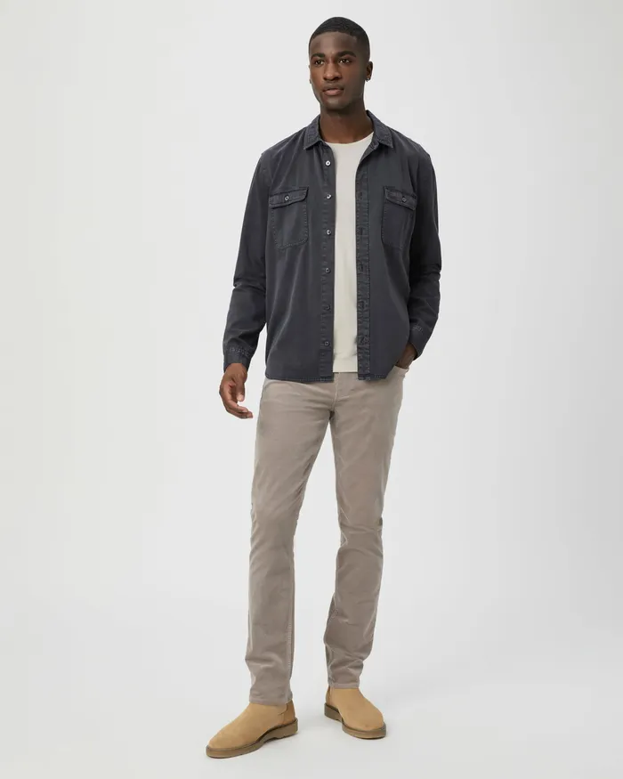 Men Lennox Slim Pant 8211 Silver Pearl Corduroy Pants and Joggers PAIGE