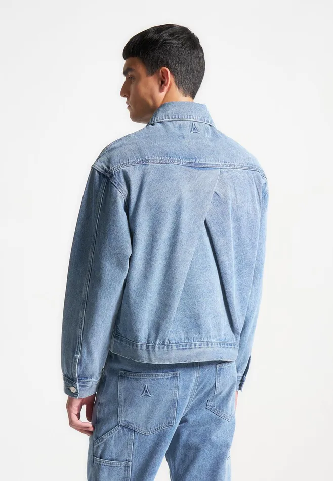 Men Manire De Voir Contrast Stitch Carpenter Jacket Mid Blue
