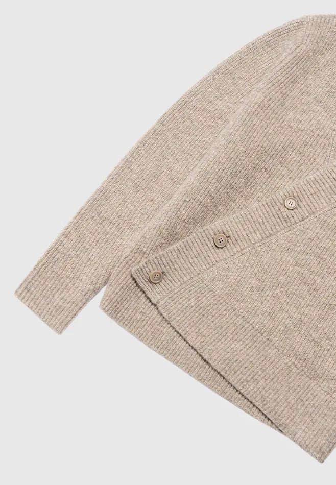 Men Manire De Voir Double Breasted Brushed Knit Cardigan Taupe