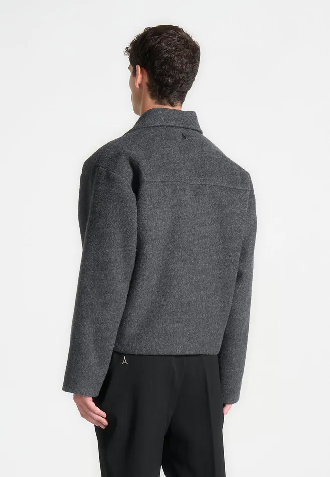 Men Manire De Voir Double Breasted Wool Jacket Grey