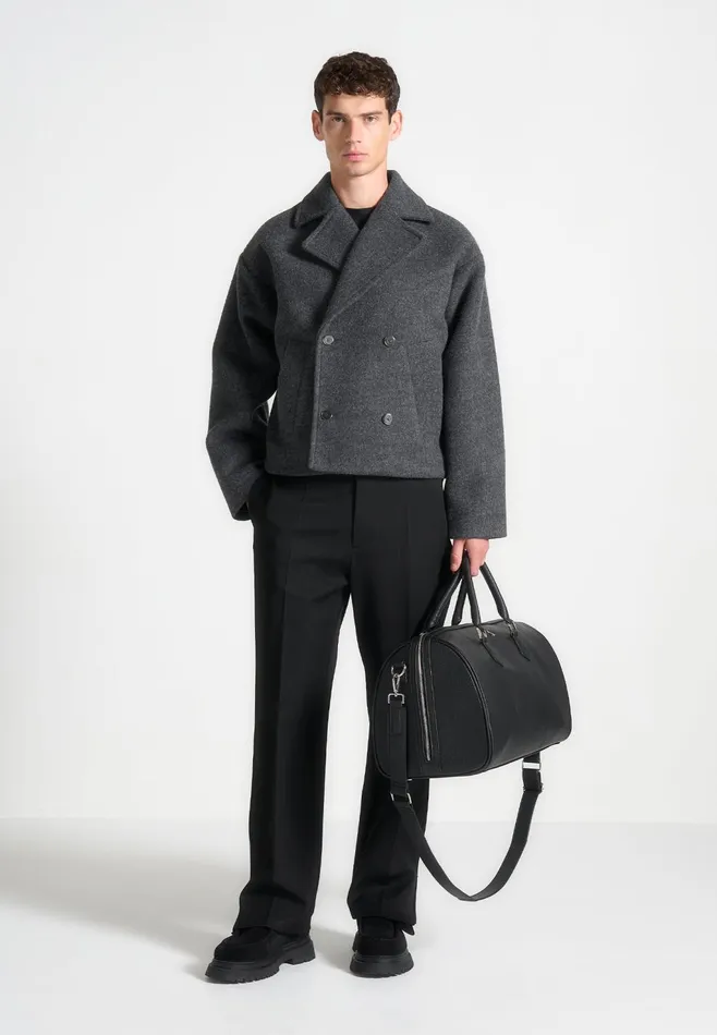 Men Manire De Voir Double Breasted Wool Jacket Grey