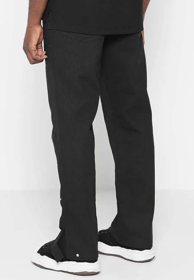 Men Manire De Voir Eiffel Patch Carpenter Jeans Black