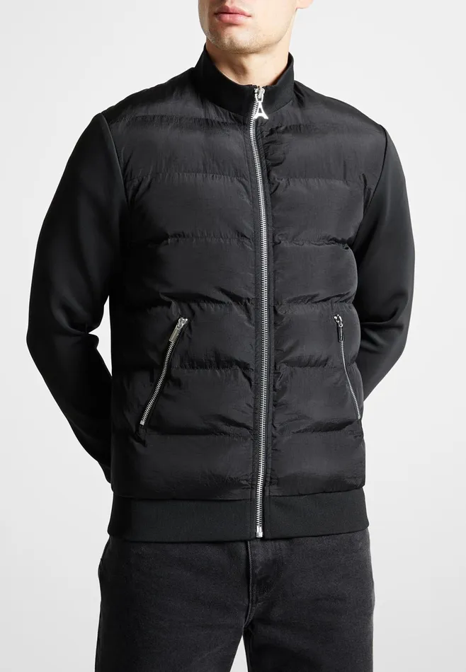 Men Manire De Voir Nylon And Neoprene Quilted Jacket Black