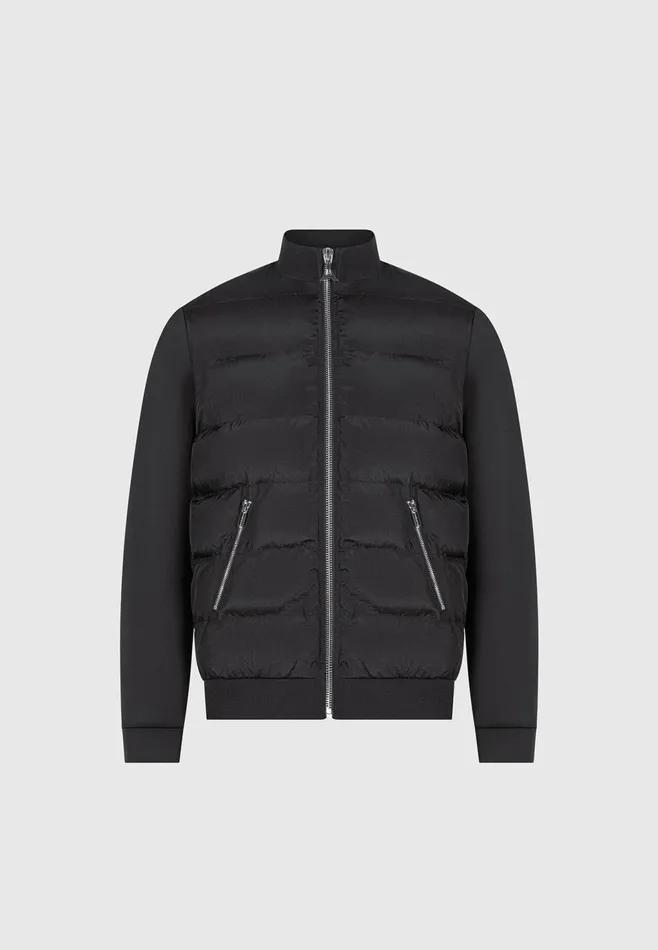 Men Manire De Voir Nylon And Neoprene Quilted Jacket Black