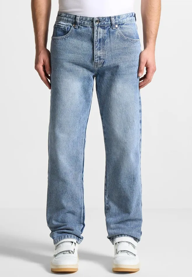 Men Manire De Voir Relaxed Fit Jean Washed Blue