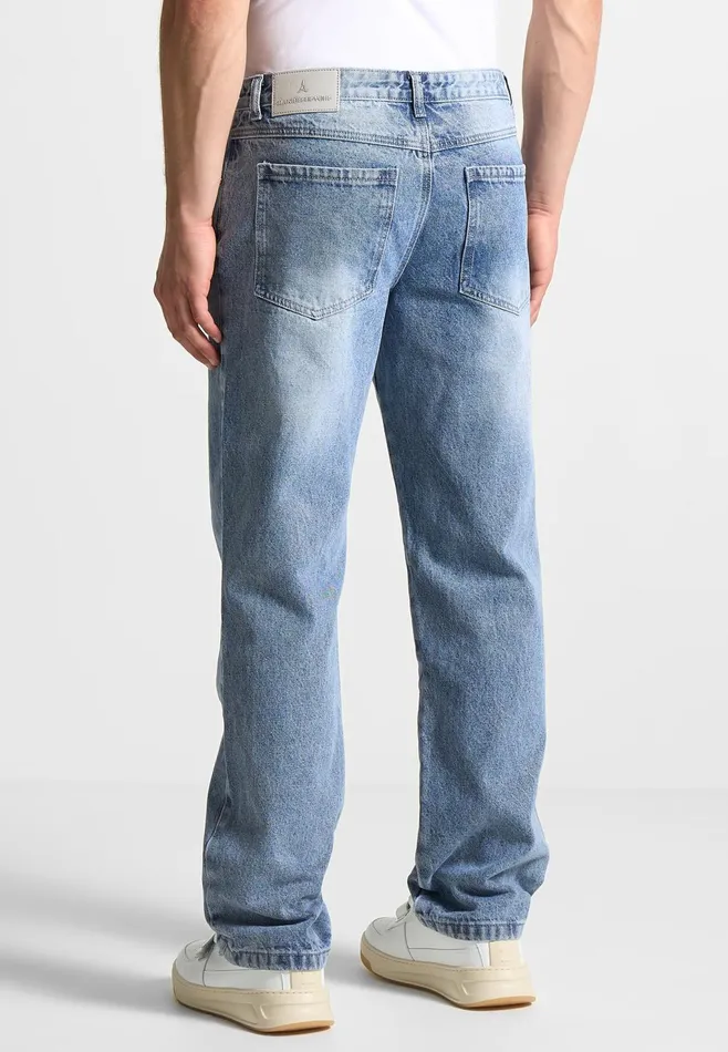 Men Manire De Voir Relaxed Fit Jean Washed Blue
