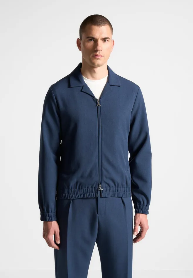 Men Manire De Voir Revere Collar Jacket Blue