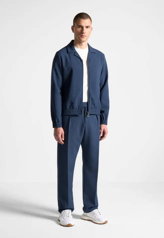 Men Manire De Voir Revere Collar Jacket Blue