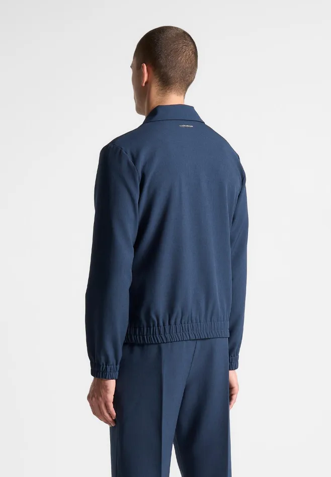 Men Manire De Voir Revere Collar Jacket Blue