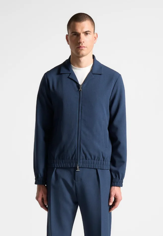 Men Manire De Voir Revere Collar Jacket Blue