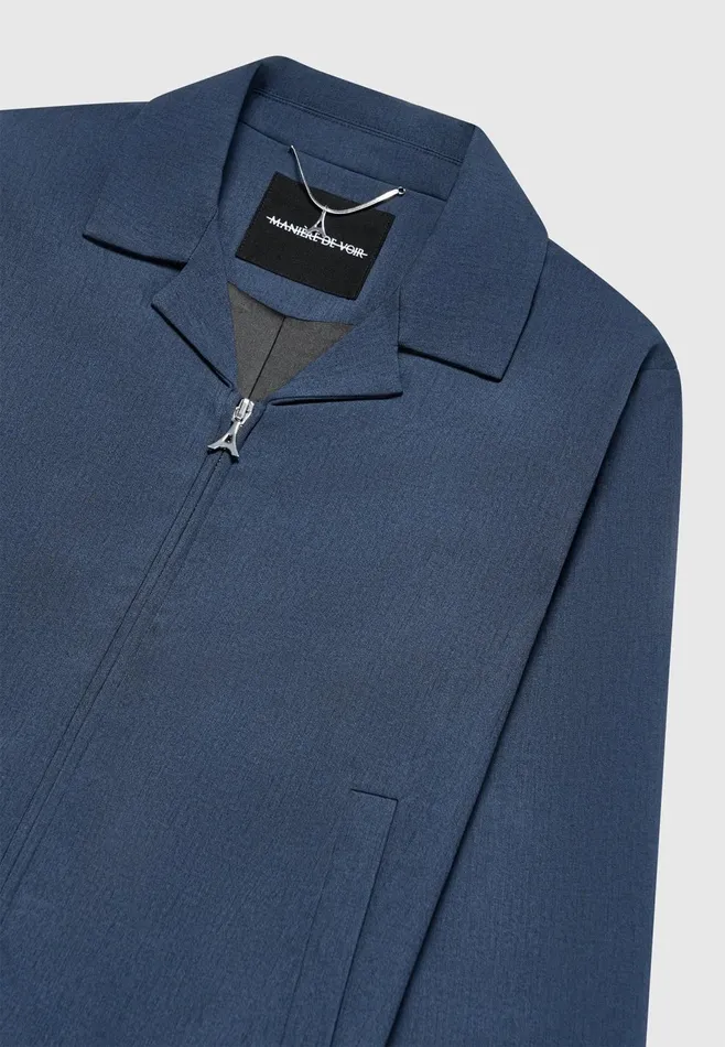 Men Manire De Voir Revere Collar Jacket Blue