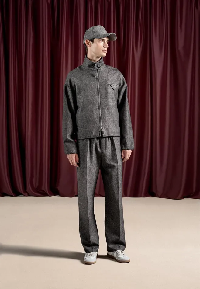 Men Manire De Voir Tailored Funnel Neck Jacket Grey