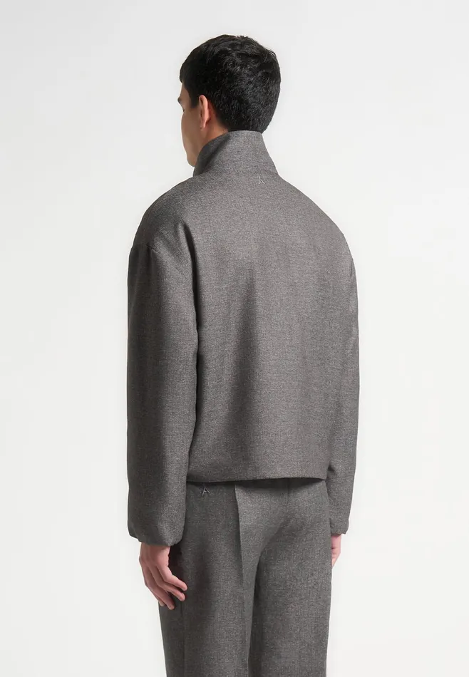 Men Manire De Voir Tailored Funnel Neck Jacket Grey