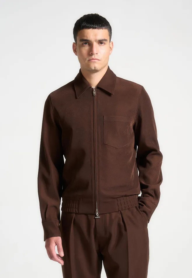Men Manire De Voir Twill Tailored Jacket Brown