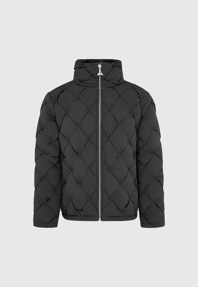 Men Manire De Voir Woven Interlock Puffer Jacket Black