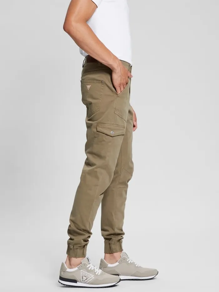 Men New Kombat Tapered Twill Pants Desert Green Pants and Shorts GUESS Men New Kombat Tapered Twill Pants Desert Green Pants and Shorts GUESS