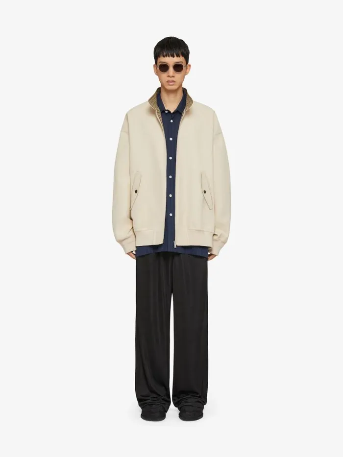 Men Outerwear and Blousons Givenchy Bomber Jacket In Cotton Light Beige