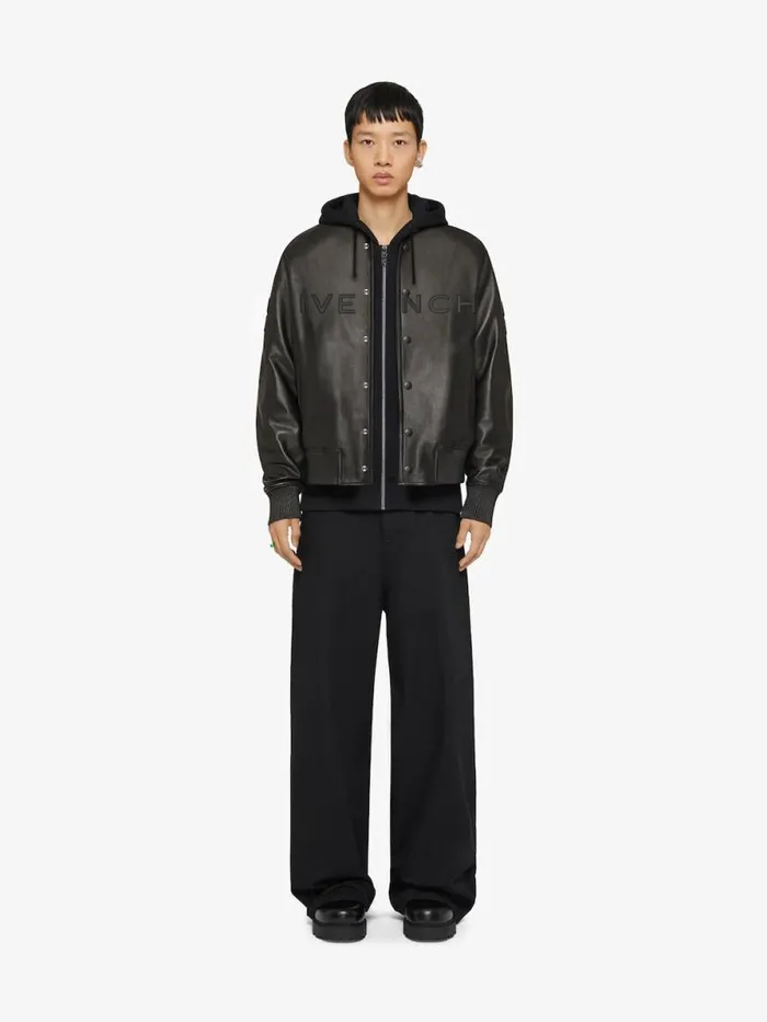 Men Outerwear and Blousons Givenchy GIVENCHY Varsity Jacket In Leather Black