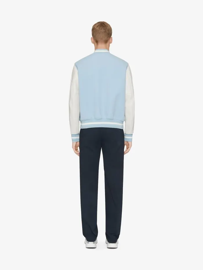 Men Outerwear and Blousons Givenchy GIVENCHY Varsity Jacket In Wool And Leather Whitesky Blue