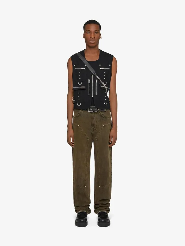 Men Outerwear and Blousons Givenchy Multipocket Waistcoat In Wool With Suspenders Black Men Outerwear and Blousons Givenchy Multipocket Waistcoat In Wool With Suspenders Black