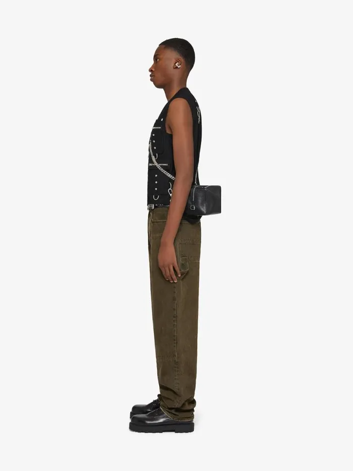 Men Outerwear and Blousons Givenchy Multipocket Waistcoat In Wool With Suspenders Black