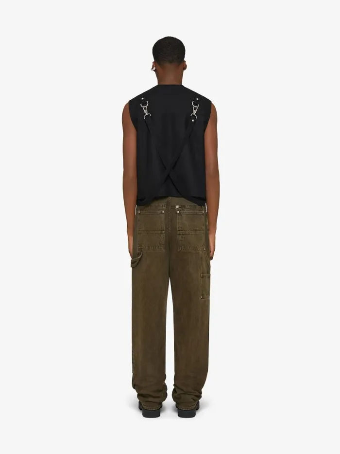 Men Outerwear and Blousons Givenchy Multipocket Waistcoat In Wool With Suspenders Black