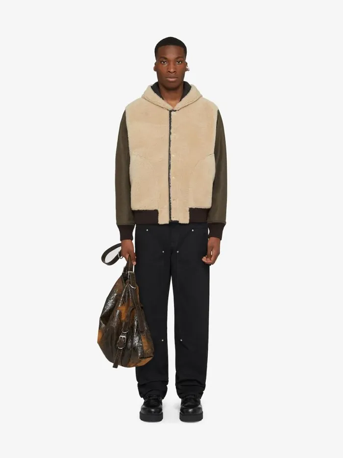 Men Outerwear and Blousons Givenchy Reversible Varsity Jacket In Leather And Shearling Brownbeige Men Outerwear and Blousons Givenchy Reversible Varsity Jacket In Leather And Shearling Brownbeige