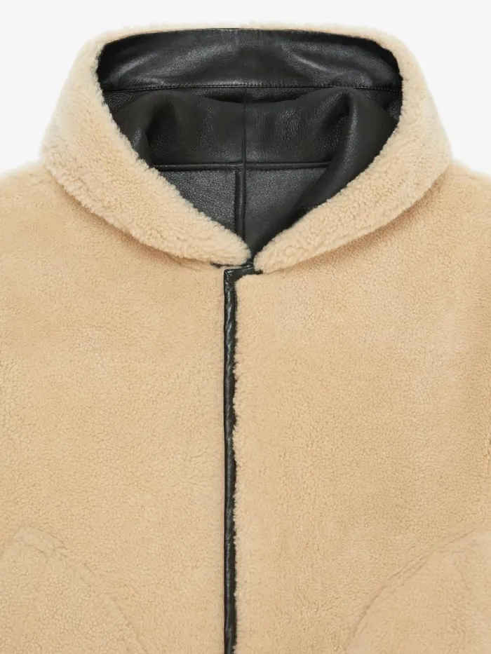 Men Outerwear and Blousons Givenchy Reversible Varsity Jacket In Leather And Shearling Brownbeige