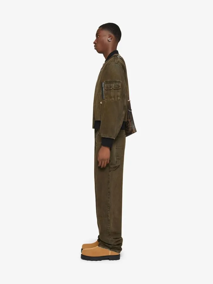 Men Pants and Shorts Givenchy Carpenter Pants In Denim Blackkhaki