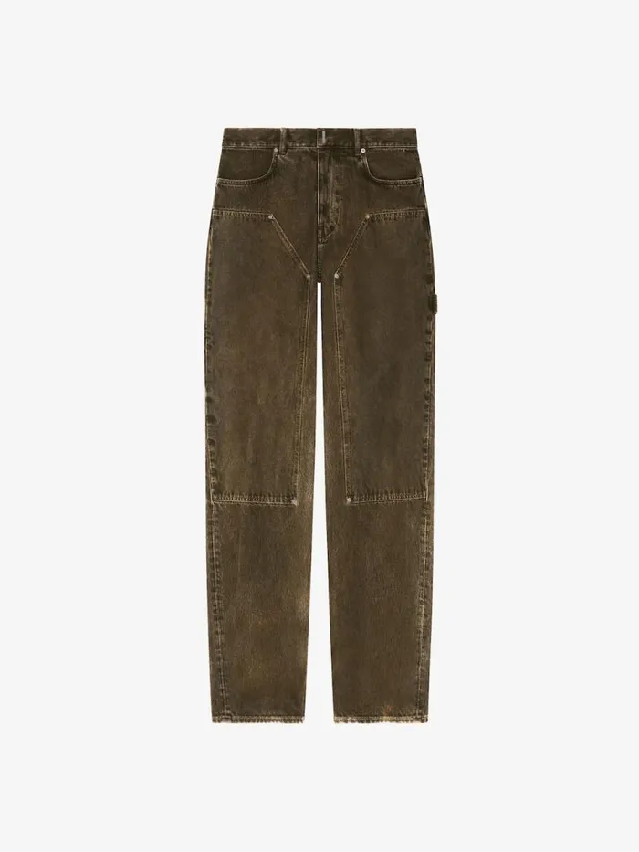 Men Pants and Shorts Givenchy Carpenter Pants In Denim Blackkhaki