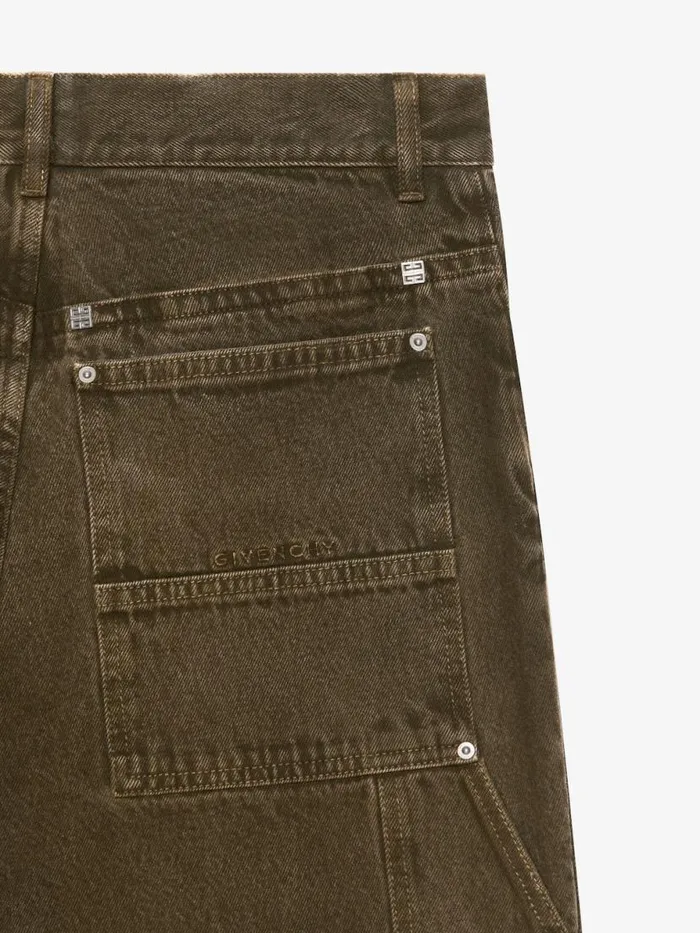 Men Pants and Shorts Givenchy Carpenter Pants In Denim Blackkhaki