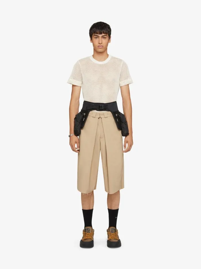 Men Pants and Shorts Givenchy Extra Wide Chino Bermuda Shorts In Canvas Beige