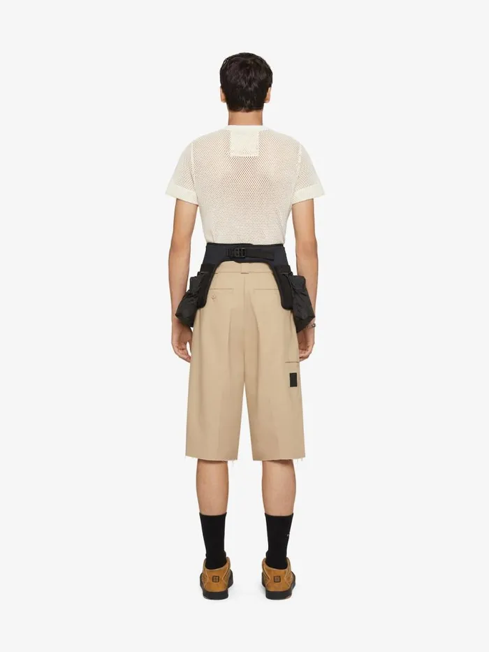 Men Pants and Shorts Givenchy Extra Wide Chino Bermuda Shorts In Canvas Beige