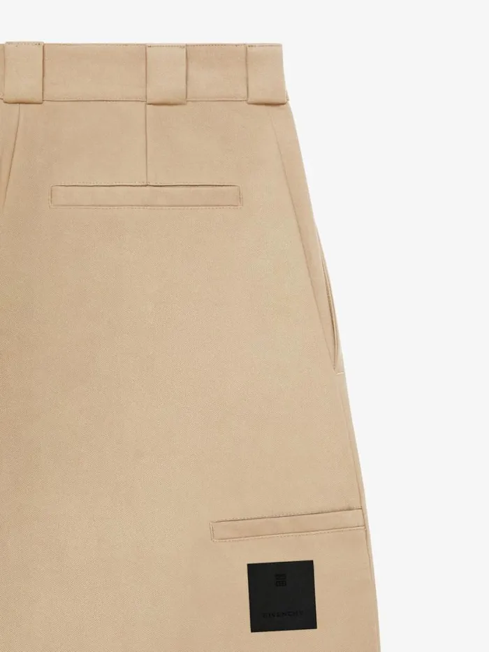 Men Pants and Shorts Givenchy Extra Wide Chino Bermuda Shorts In Canvas Beige