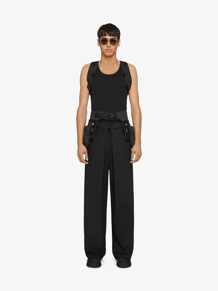 Men Pants and Shorts Givenchy Extra Wide Chino Pants In Canvas Black
