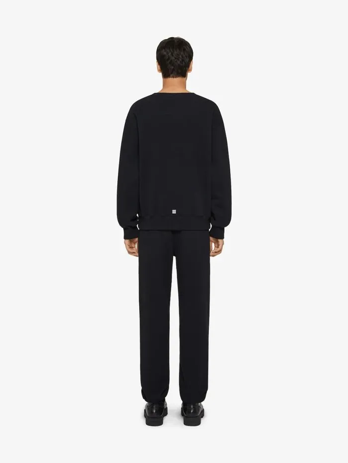 Men Pants and Shorts Givenchy Jogger Pants In Fleece With Reflective Artwork Black