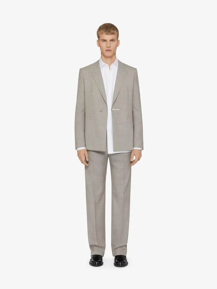 Men Pants and Shorts Givenchy Tailored Pants In Wool Greybeige